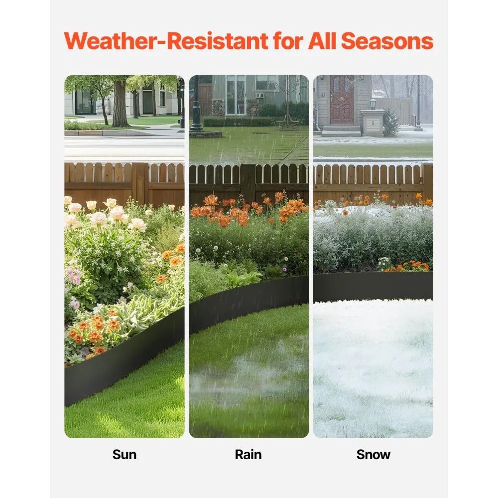Rust Resistant Metal Landscape Edging Heavy Duty Lawn Edging Steel Landscape Edging Bendable Garden 3