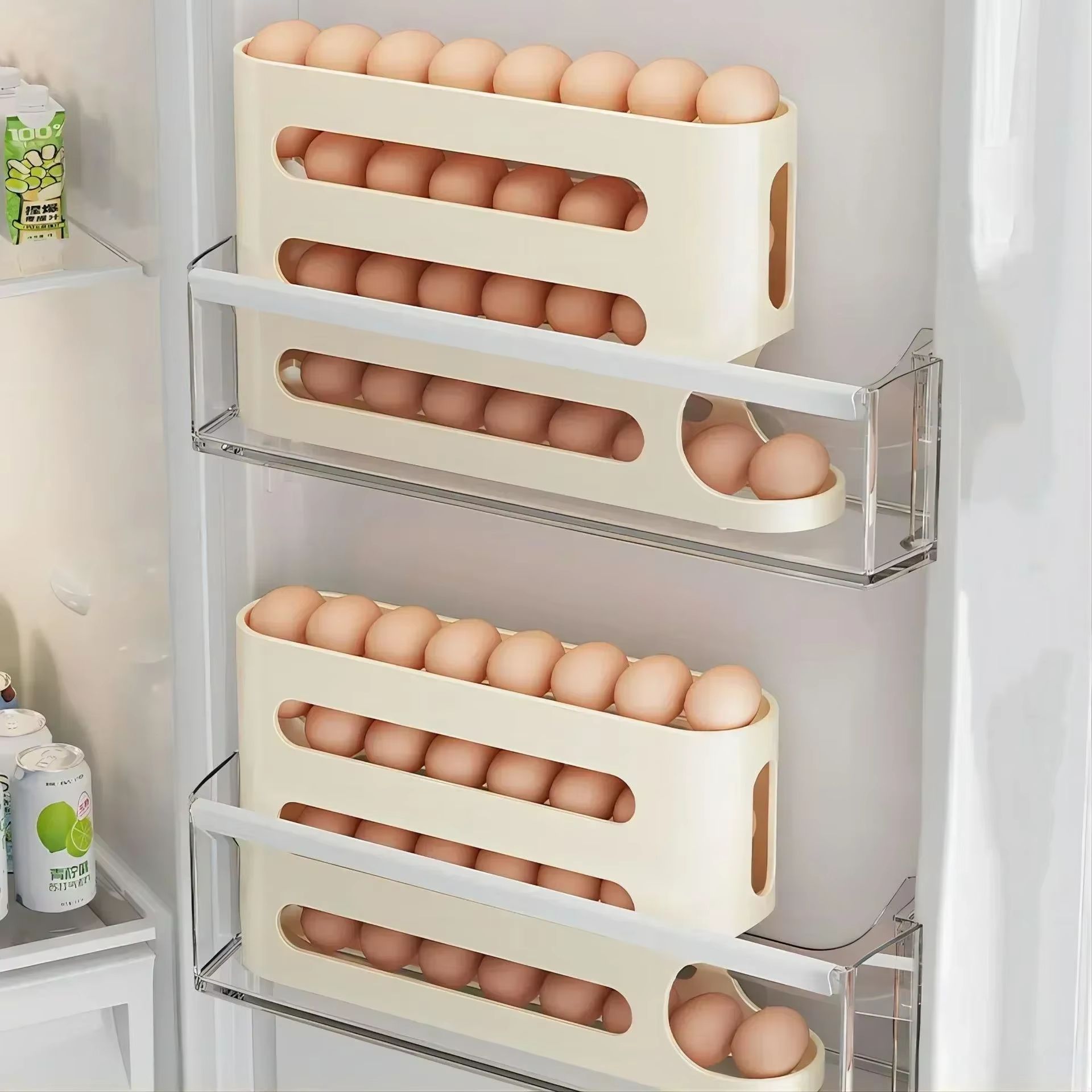 LadderStyle Slide Egg Storage Box 24 Layer Automatic Rolling Organizer 3