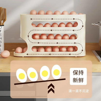 LadderStyle Slide Egg Storage Box 24 Layer Automatic Rolling Organizer 4