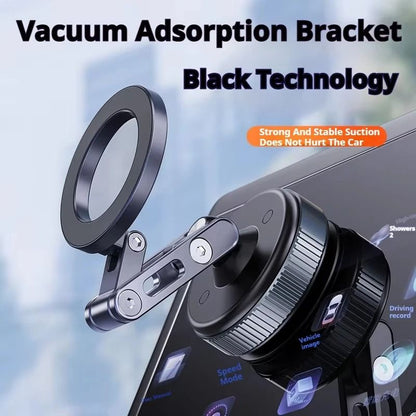 Magnetic Vacuum Phone Holder Rotating Foldable Stand for Car Gym and Home