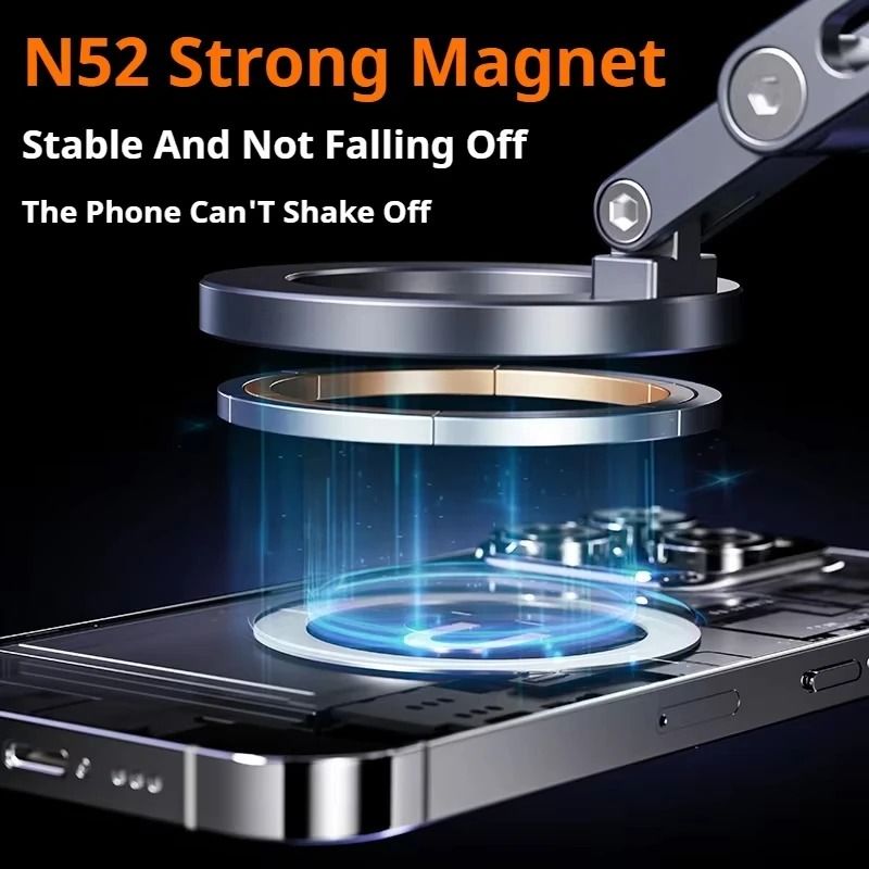 Magnetic Vacuum Phone Holder Rotating Foldable Stand For Car Gym And Home 4