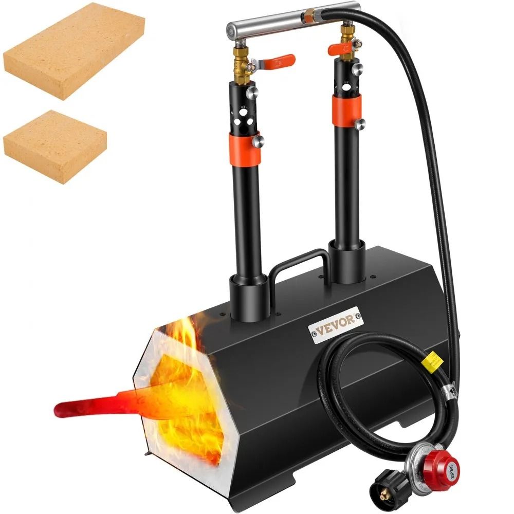 Large Capacity Blacksmith Farrier Forges, Propane Forge Portable, Mini Furnace Blacksmithing, Double Burner Tool