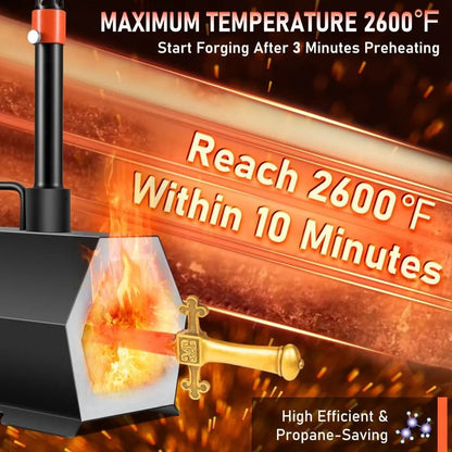 Large Capacity Blacksmith Farrier Forges Propane Forge Portable Mini Furnace Blacksmithing Double B 1