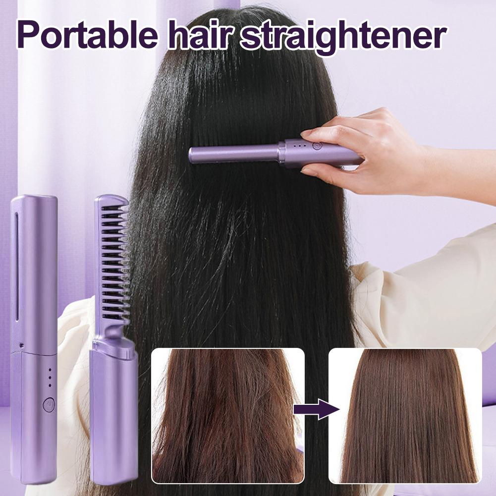 Portable Ceramic Hairdressing Comb Cordless Touch Comb For Less Frizz Short Hair Upgrade Curly And  1