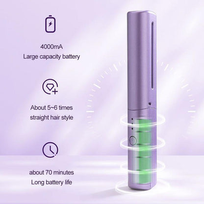 Portable Ceramic Hairdressing Comb Cordless Touch Comb For Less Frizz Short Hair Upgrade Curly And  2