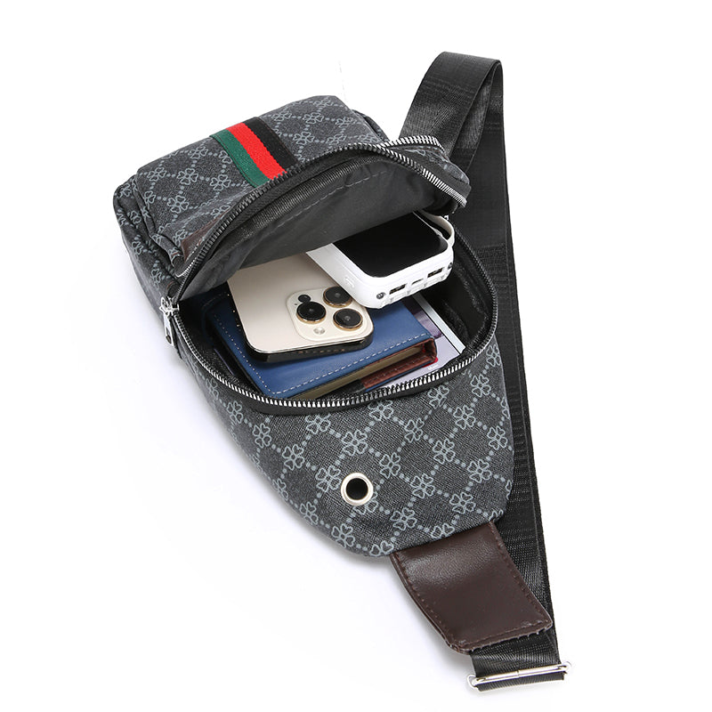 Multi-Pocket Crossbody, Casual Messenger Bag, Chest Bag with Port & Earphone, Shoulder Bag Lightweight