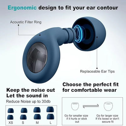 AquaQuiet Reusable Silicone Ear Plugs  Waterproof NoiseReduction Set For Adults  Kids 4