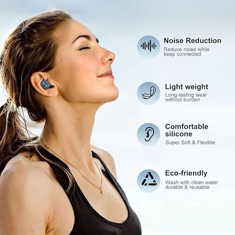 AquaQuiet Reusable Silicone Ear Plugs  Waterproof NoiseReduction Set For Adults  Kids 5