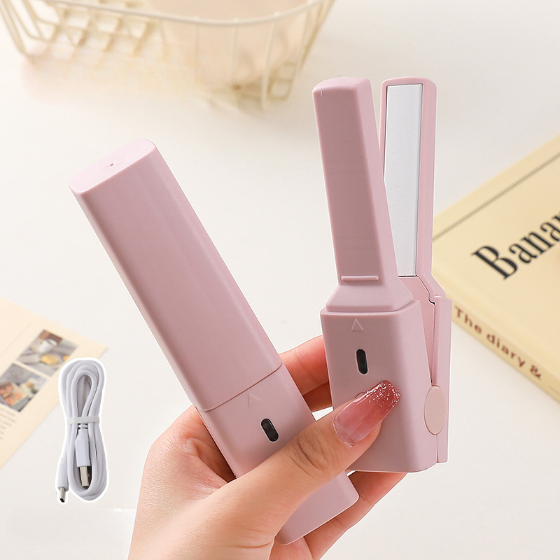 Portable Dualuse Hair Curling Straightener Mini Curling Splint Women Ceramic Straightening Styling  5