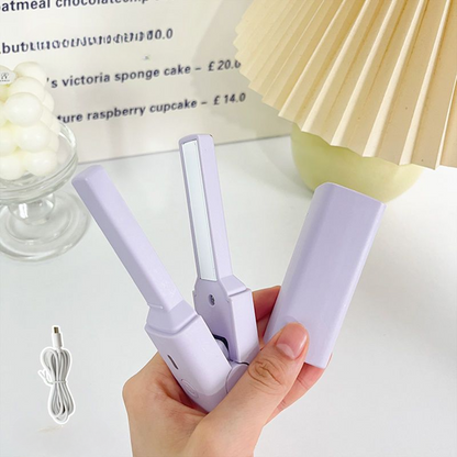 Portable Dualuse Hair Curling Straightener Mini Curling Splint Women Ceramic Straightening Styling  7