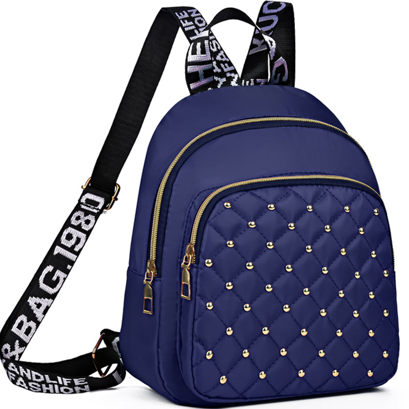 New style, double shoulder bag for women, fashionable travel bag, diamond-shaped embroidery rivet, casual and versatile