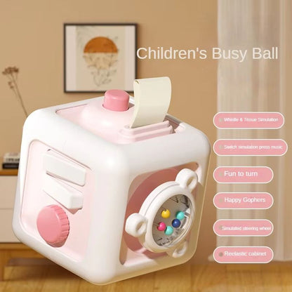SkillCube 6in1 Montessori Sensory  FineMotor Busy Board Cube  Educational Toy For Boys  Girls 9