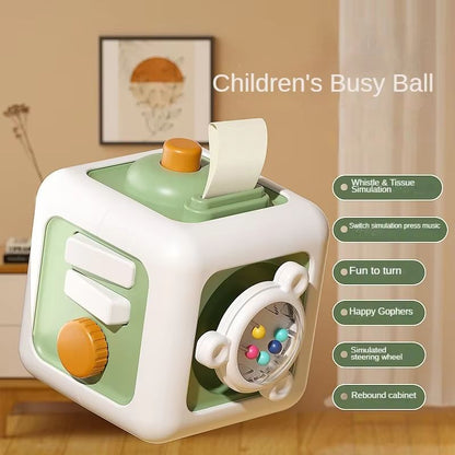 SkillCube 6in1 Montessori Sensory  FineMotor Busy Board Cube  Educational Toy For Boys  Girls 8