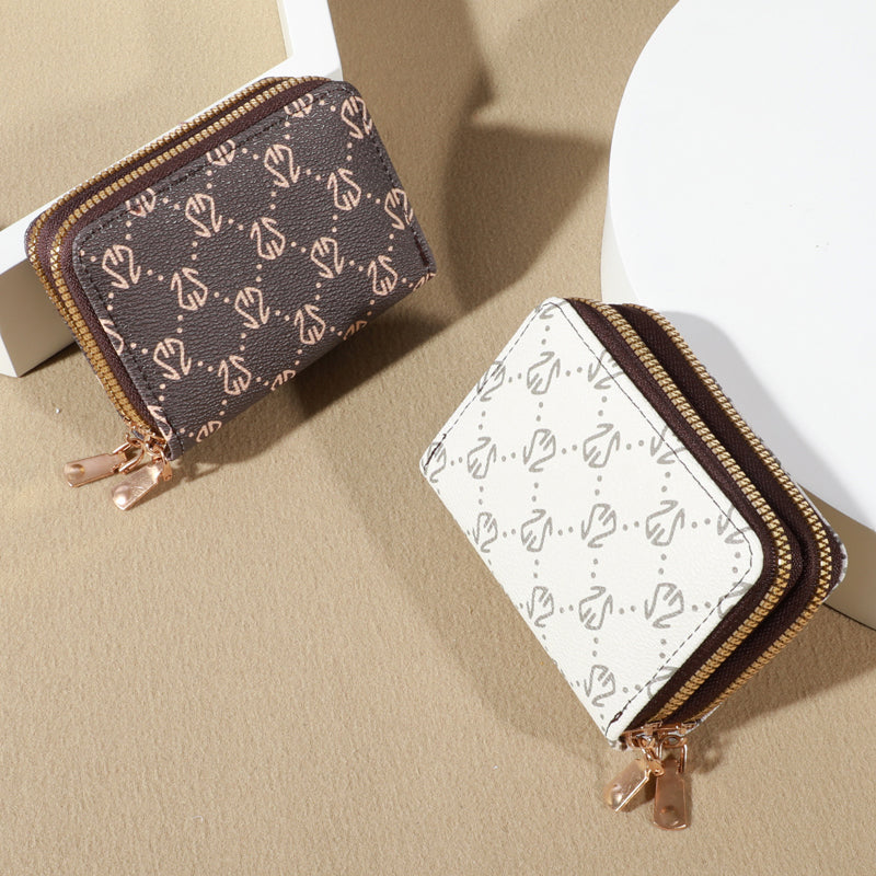 Vintage Zippered Card Holder Wallet For Women Secure MultiCard Slots Fashionable Faux Leather With  2