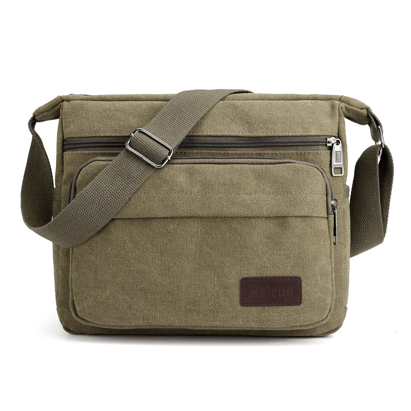 Casual Travel Shoulder Bag, Men's Retro Canvas Crossbody Bag, Outdoor Sports Bag with Adjustable Shoulder Strap
