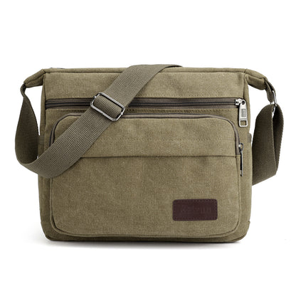 Casual Travel Shoulder Bag, Men's Retro Canvas Crossbody Bag, Outdoor Sports Bag with Adjustable Shoulder Strap