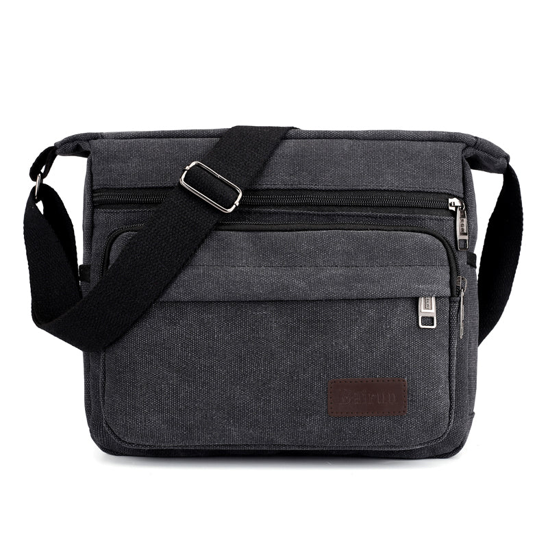 Casual Travel Shoulder Bag, Men's Retro Canvas Crossbody Bag, Outdoor Sports Bag with Adjustable Shoulder Strap