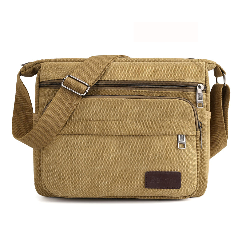 Casual Travel Shoulder Bag, Men's Retro Canvas Crossbody Bag, Outdoor Sports Bag with Adjustable Shoulder Strap