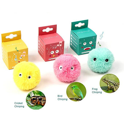 Electric Catnip Training Toy Kitten Touch Plush Interactive Ball Smart Cat Toys Sounding Pet Produc