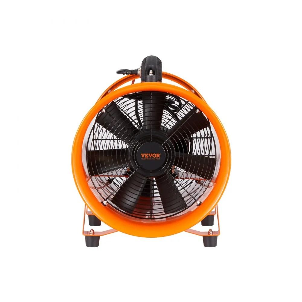 Heavy Duty Cylinder Fan With Duct Hose Portable Ventilator Strong Shop Exhaust Blower Industrial Ut 8
