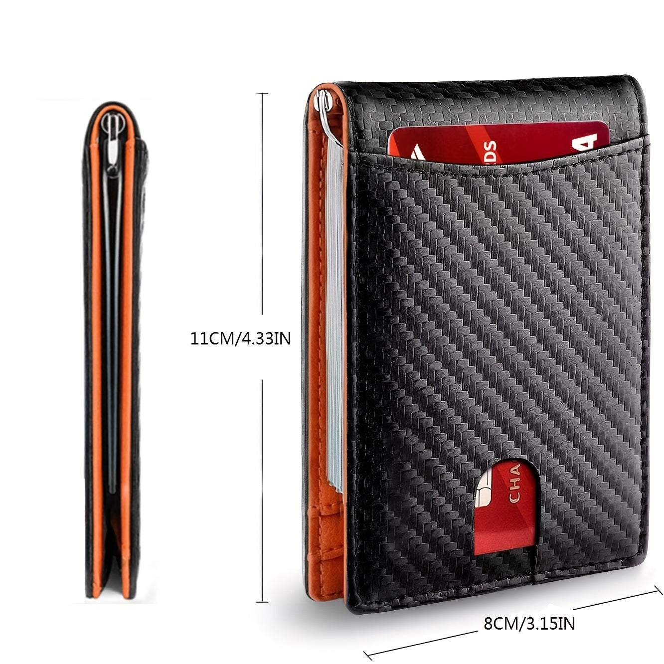 Slim Wallets for Men, Minimalist Credit Card Holder, Leather Money Clip Mens Wallet, Blocking Front Pocket Wallet