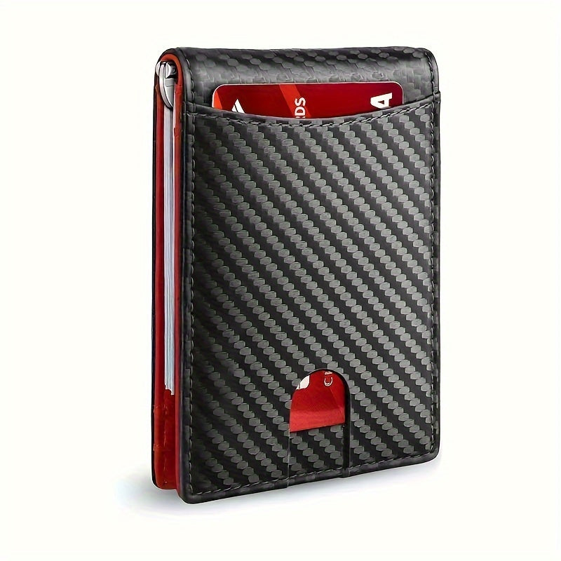 Slim Wallets for Men, Minimalist Credit Card Holder, Leather Money Clip Mens Wallet, Blocking Front Pocket Wallet