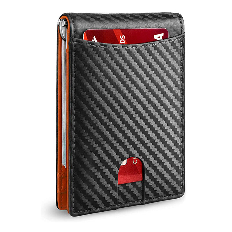 Slim Wallets for Men, Minimalist Credit Card Holder, Leather Money Clip Mens Wallet, Blocking Front Pocket Wallet