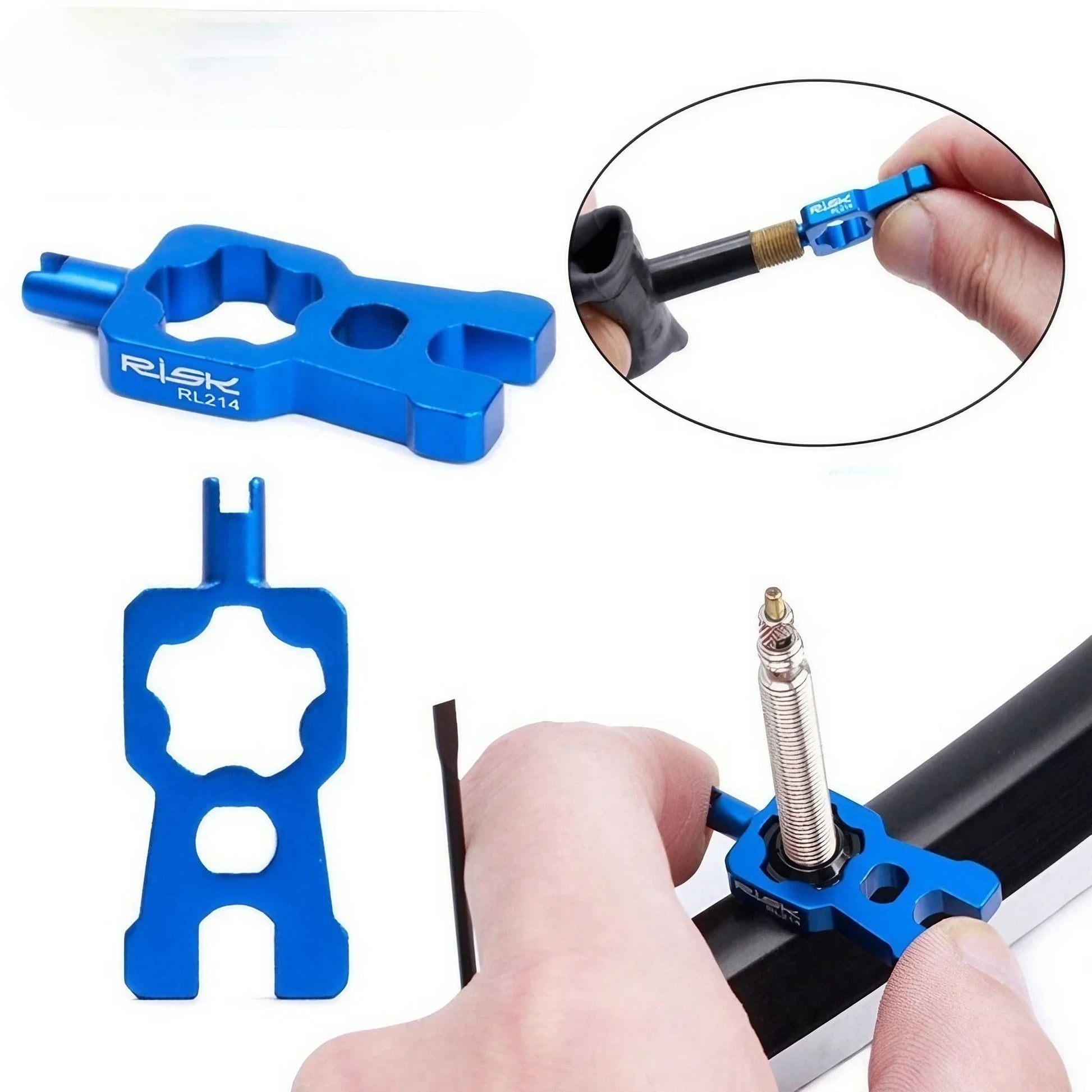 Portable Bicycle Valve Core Tool 4 in 1