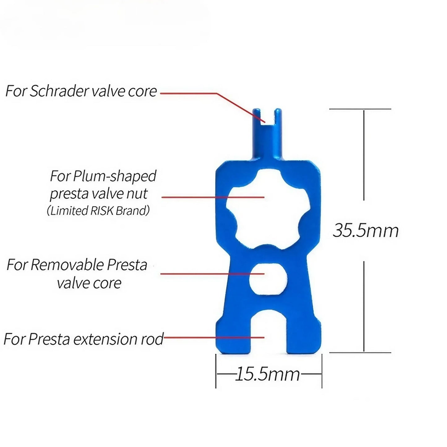 Portable Bicycle Valve Core Tool 4 In 1 5