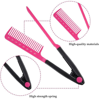 V Comb Straightener 1 Piece Hairdressing Brush Hair Styling Tool Folding Salon Hair Straightener 1