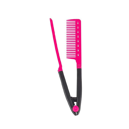 V Comb Straightener 1 Piece Hairdressing Brush Hair Styling Tool Folding Salon Hair Straightener 5