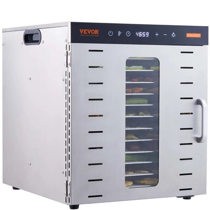 Stainless Steel Trays Food Dehydrator Machine, Electric Food Dryer, Digital Adjustable Timer and Temperature,