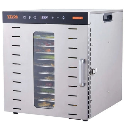 Stainless Steel Trays Food Dehydrator Machine Electric Food Dryer Digital Adjustable Timer And Temp
