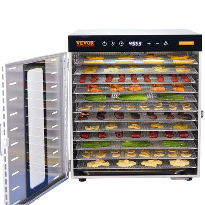 Stainless Steel Trays Food Dehydrator Machine Electric Food Dryer Digital Adjustable Timer And Temp