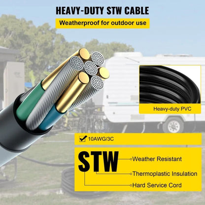 Welder Extension Cord Pure Copper STW Weatherproof NEMA Portable Welders Cable 6