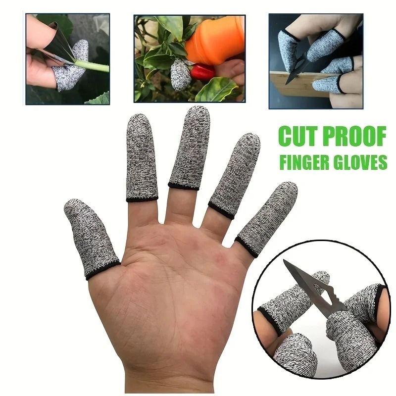 Anti Cutting Finger Gloves High Performance Protection for Kitchen and Outdoor Work 10 Pack
