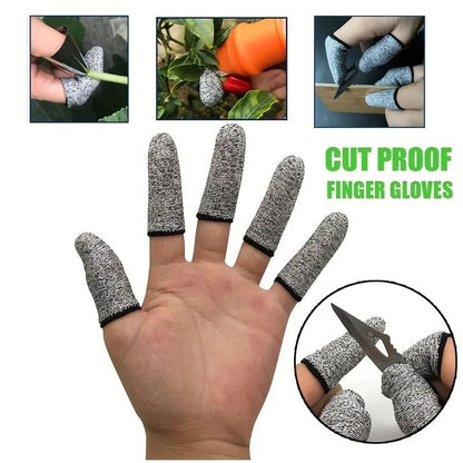 Anti Cutting Finger Gloves High Performance Protection for Kitchen and Outdoor Work 10 Pack