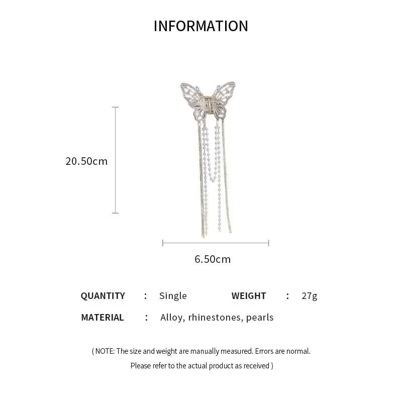 Butterfly Hair Clip With Long Tassel For Women 5