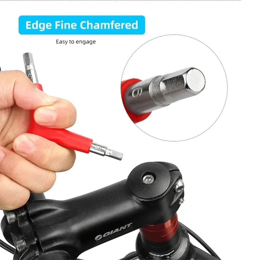 Mountain Bike Hex 3 Way Wrench Spanner 4mm 5mm 6mm Portable Cycling Repair Tool 3