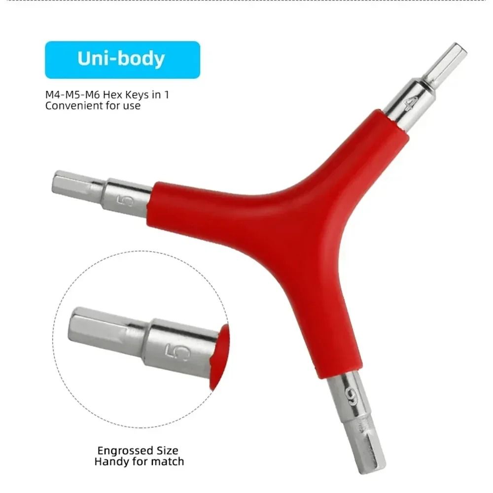 Mountain Bike Hex 3 Way Wrench Spanner 4mm 5mm 6mm Portable Cycling Repair Tool 5