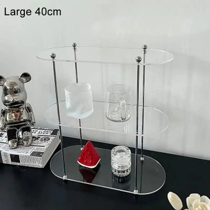 Three Layer Acrylic Desktop Storage Rack For Cosmetics Perfume Cups And Jewelry 6