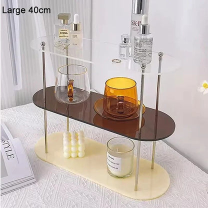 Three Layer Acrylic Desktop Storage Rack For Cosmetics Perfume Cups And Jewelry 7