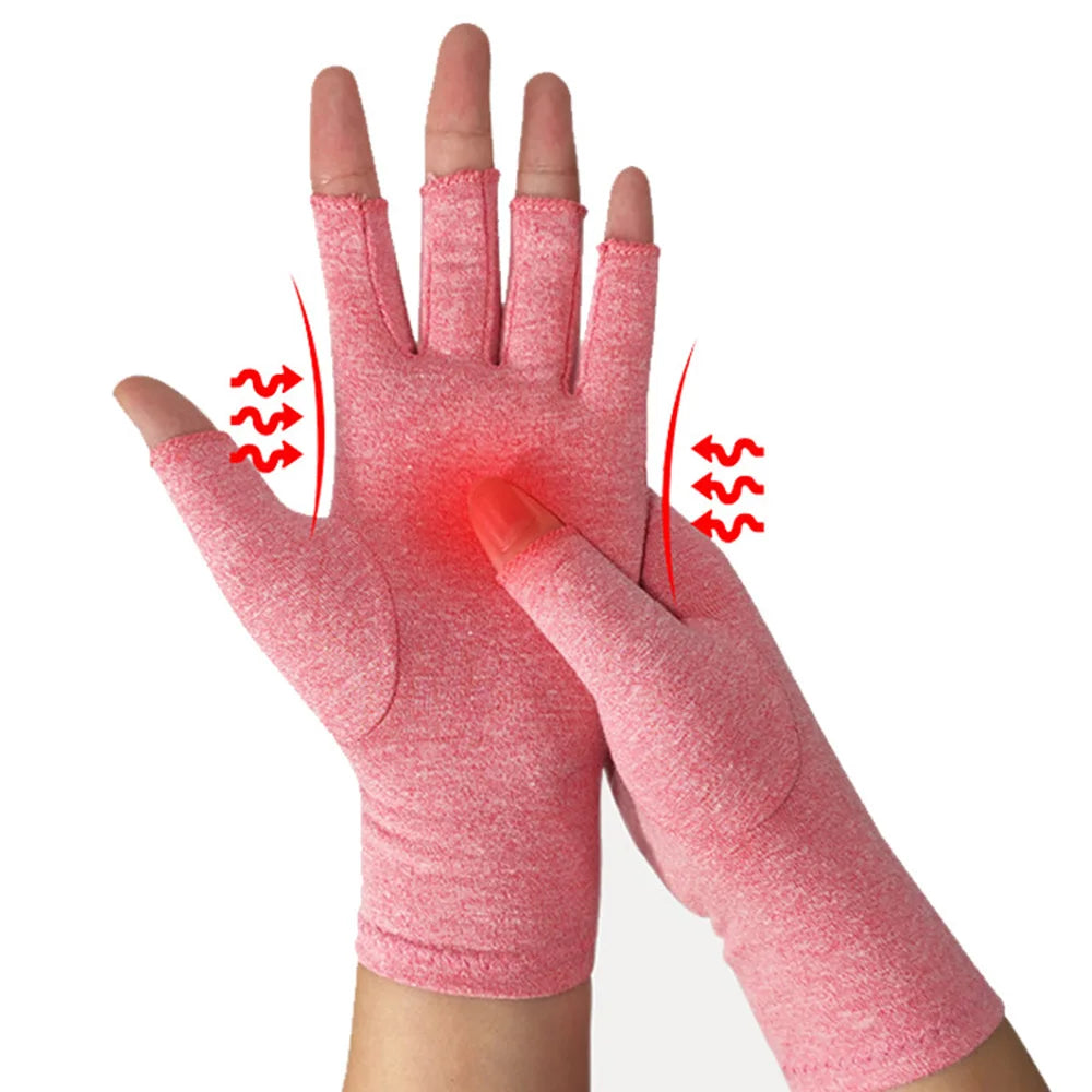 Wrist Support Compression Gloves, Arthritis Relief, Therapy Half Finger Gloves, Joint Pain, Cycling Hand Gloves