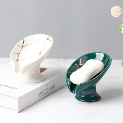 Soap Holder Bathroom, Ceramic Leay Shower, Shape Box Water Guide Hole, Storage Plate