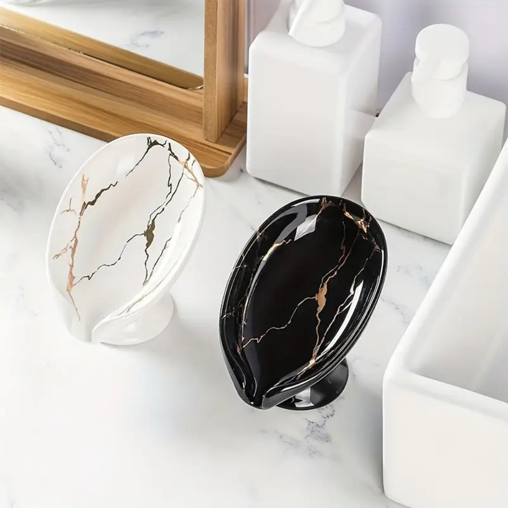 Soap Holder Bathroom, Ceramic Leay Shower, Shape Box Water Guide Hole, Storage Plate