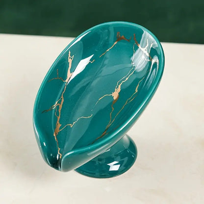 Soap Holder Bathroom, Ceramic Leay Shower, Shape Box Water Guide Hole, Storage Plate
