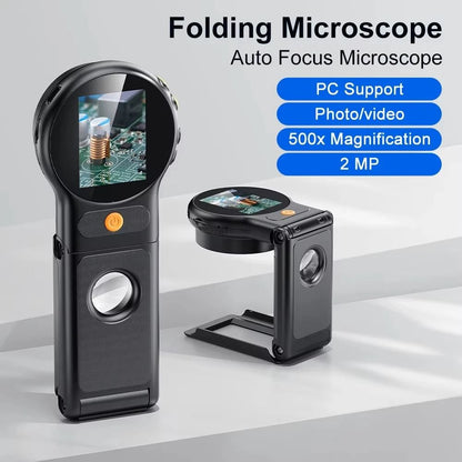 Autofocus 500X Digital Microscope with 2MP Sensor and 8 LED Lights