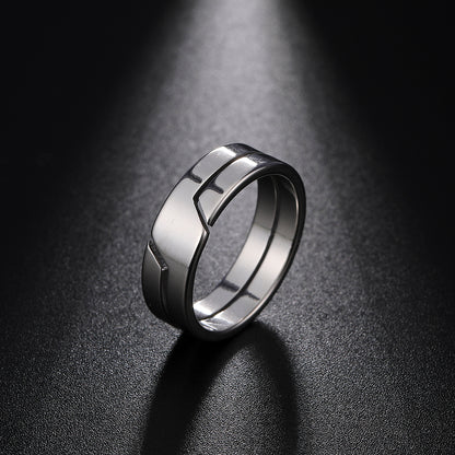 Fashion Stainless Steel Couple Rings, Simple Finger Rings, Men Women Jewellery, Engagement Anniversary Gift