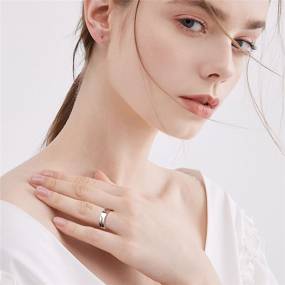 Fashion Stainless Steel Couple Rings Simple Finger Rings Men Women Jewellery Engagement Anniversary 2