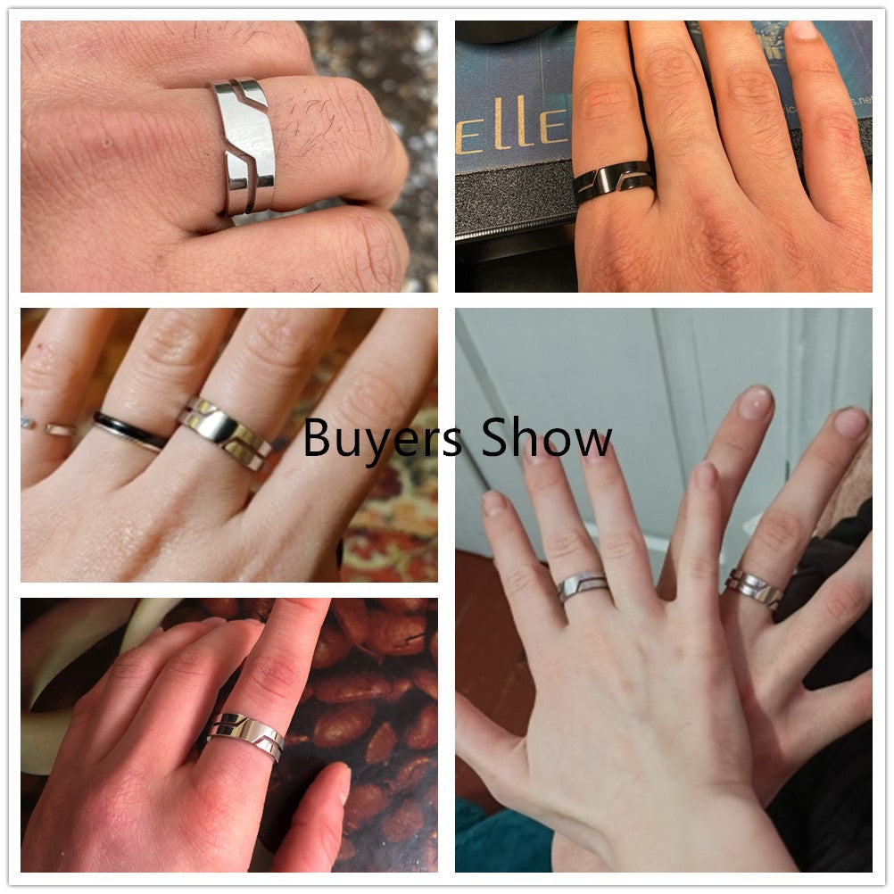 Fashion Stainless Steel Couple Rings Simple Finger Rings Men Women Jewellery Engagement Anniversary 3